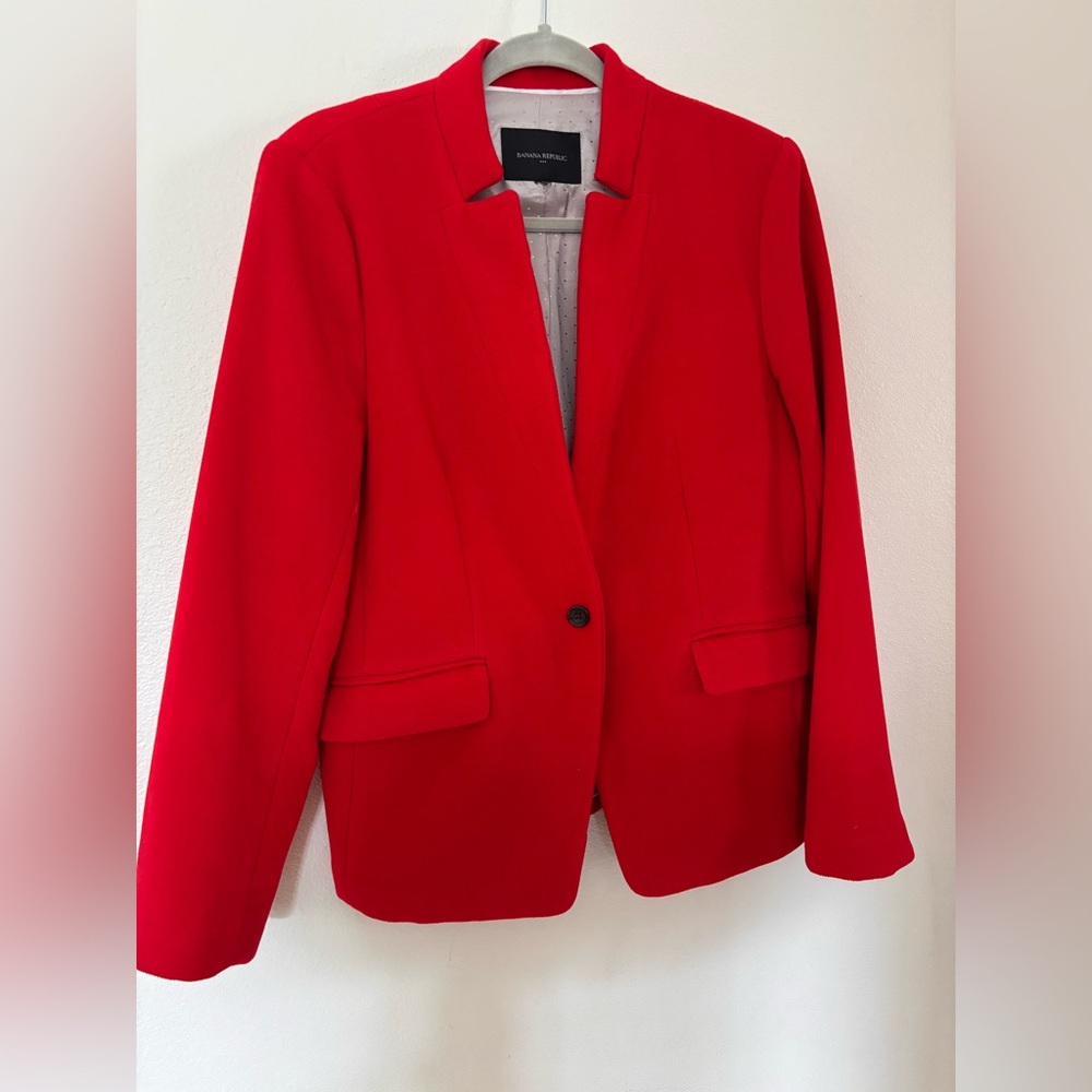Banana Republic Bold Red Women's Blazer. Size 12
